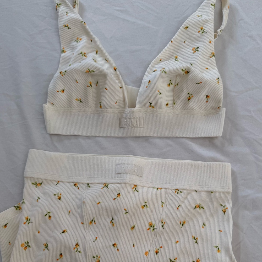 Skims marigold flowers bra and shorts set